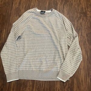 Banana Republic Pima cotton cashmere sweater stripe size medium tan white